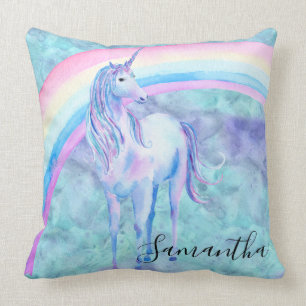Coussin Rêve pourpre de licorne d'Aqua