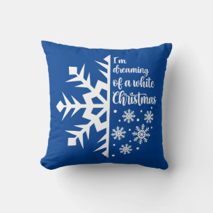 Coussin Rêve Réversible D'Un Flocon De Neige De Noël Blanc