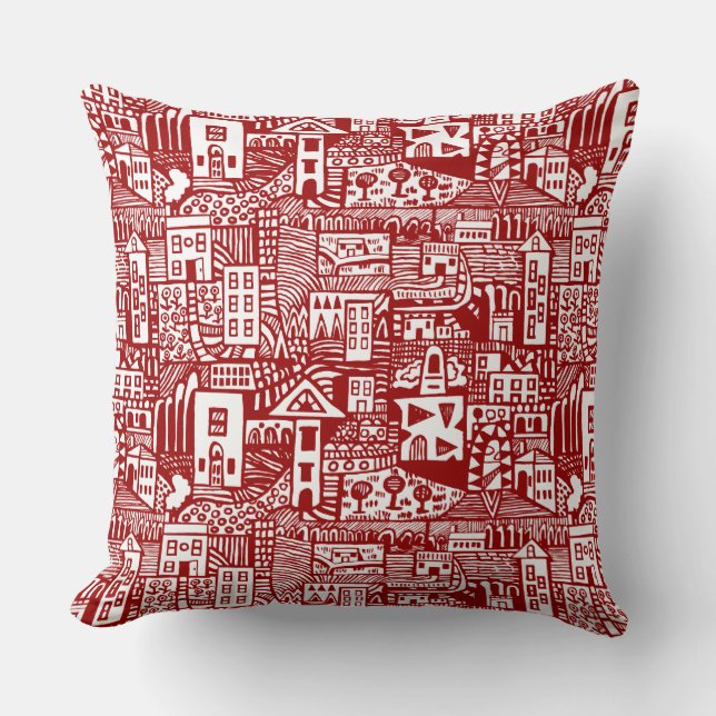 Coussin Rêve urbain - Ruby Red (Recto)