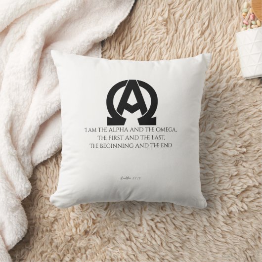 Coussin Revelation 22:13: "I am the Alpha and the Omega" (Couverture)