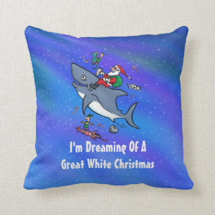 Coussin Rêver D'Un Grand Noël De Requin Blanc