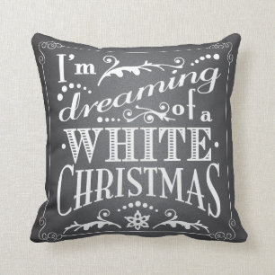 Coussin Rêver d'un Noël blanc vacances en tableau de bor
