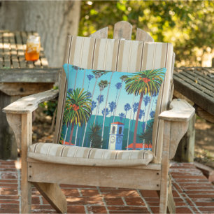Coussin Rêverie californienne : Parc de la ville avec palm