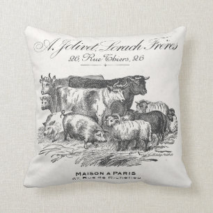 coussin réversible à la toile pour animaux de ferm