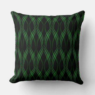 Coussin réversible avec rubans verts émeraude