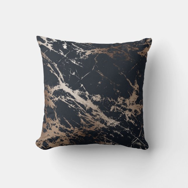Coussin réversible Black/Gold/ Swirl (Recto)