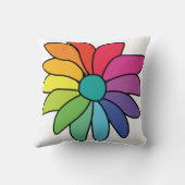 Coussin réversible de carré de fleur de marguerite (Verso)