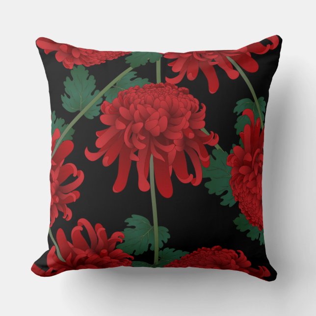 Coussin réversible de la floraison de l'oeillet ro (Recto)