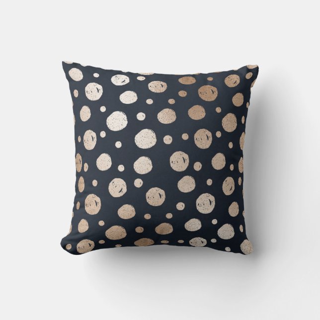 Coussin réversible de la Polka Sparkle Marine/Gold (Recto)