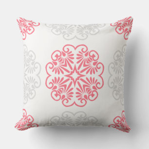 Coussin réversible de Melon/Agua Motif Mandala