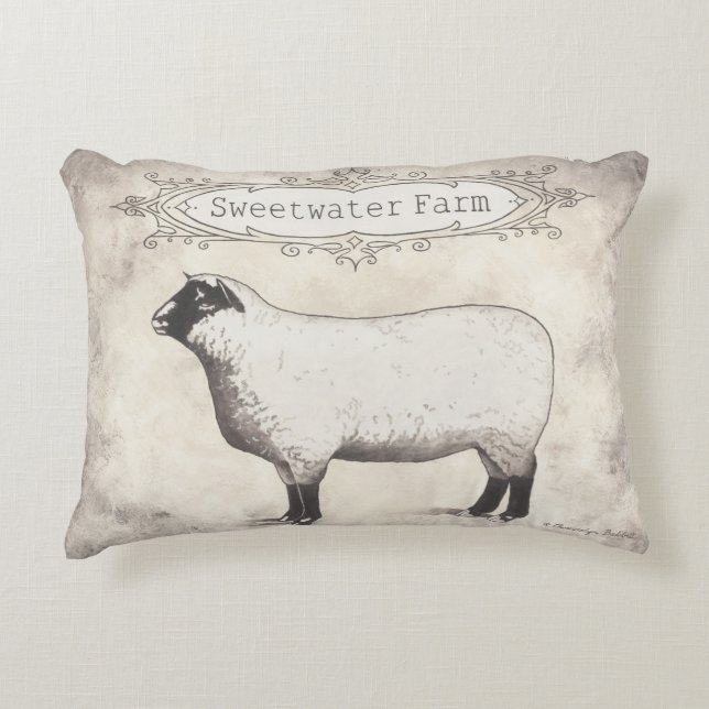 coussin réversible de mouton de ferme dans les neu (Devant)