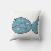 Coussin réversible de poissons heureux verts et (Verso)