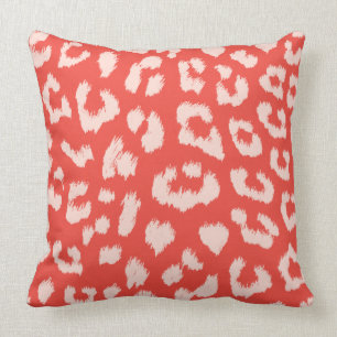 Coussin réversible d'impression de léopard de