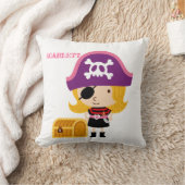 Coussin Réversible d'oreiller de pirate de fille d'ARG (Couverture)