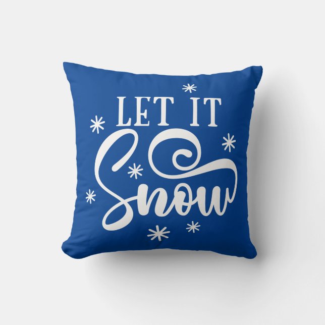 Coussin Reversible Laisser Il Neiger Avec Des Snowflakes (Recto)