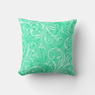Coussin réversible ornemental vert Mint