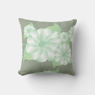 Coussin réversible vert et gris