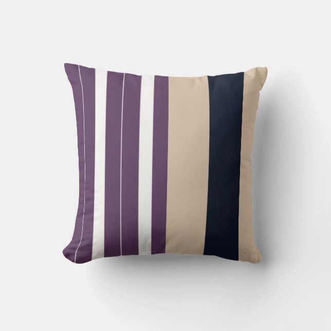 Coussin réversible violet/blanc/noir/brun/brun (Recto)