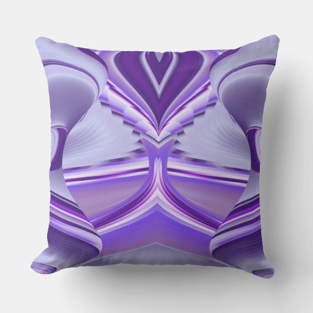 Coussin Rêves arc-en-ciel à fleurs violettes (Recto)