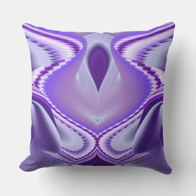 Coussin Rêves arc-en-ciel à fleurs violettes (Recto)