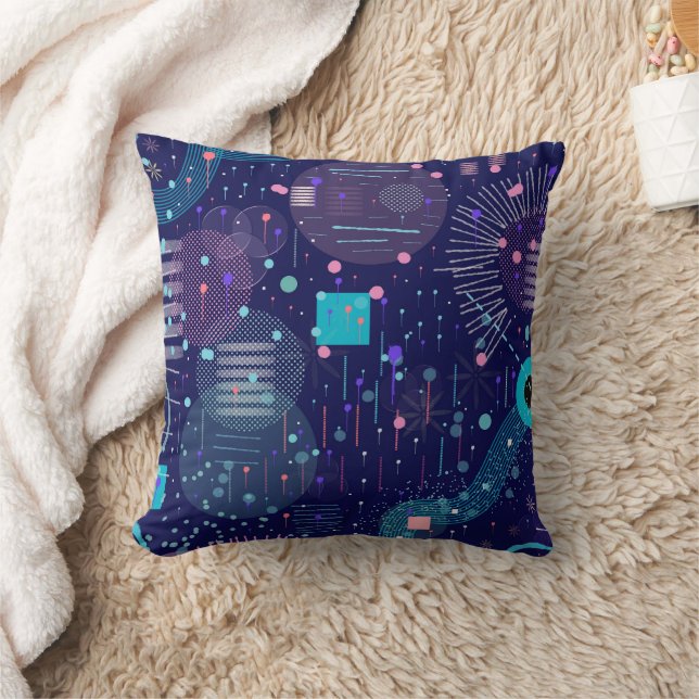 Coussin Rêves Bleus Profonds Art Abstrait (Couverture)