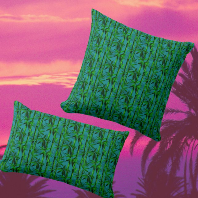 Coussin Rêves de Forêt Tropicale Bambou Tropical  (Dreamy bamboo forest…)