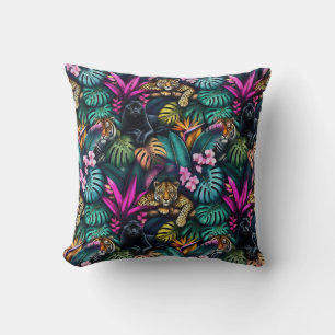 Coussin Rêves de grand félin motif de surface transparente