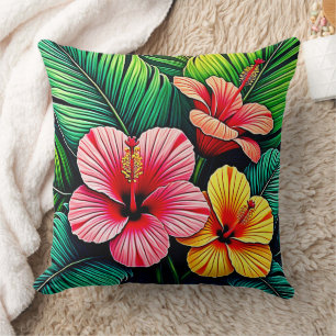 Coussin Rêves de jardin de fleurs exotiques