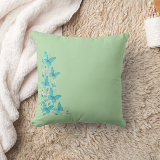 Coussin Rêves de papillon bleu – Douce nature & liberté De