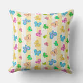 Coussin Rêves de papillon jaune et blanc rayé (Recto)