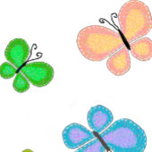 Coussin Rêves de papillon jaune et blanc rayé