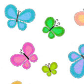 Coussin Rêves de papillon rayure bleue