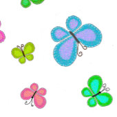 Coussin Rêves de papillon rayure rose