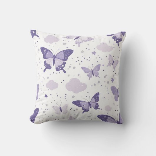 Coussin Rêves de papillons lavande (Recto)