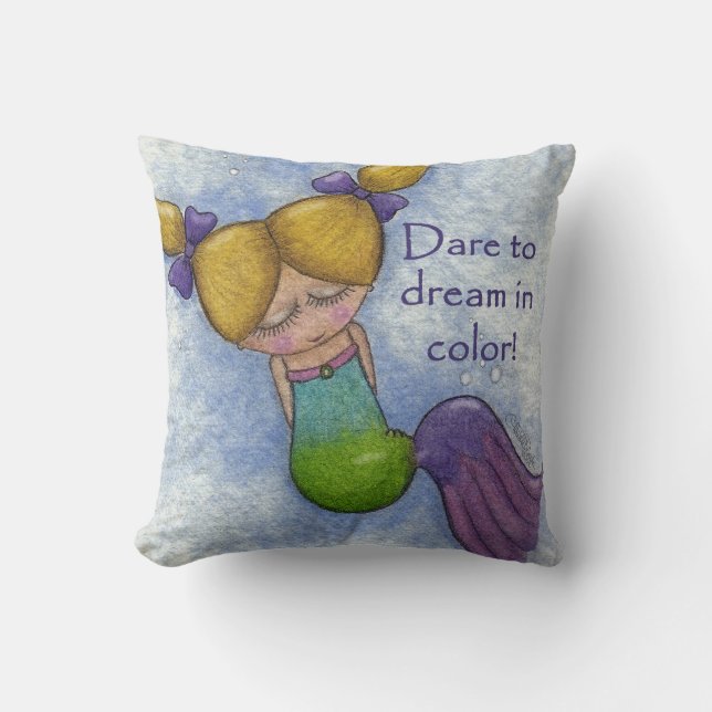 Coussin Rêves de sirène en couleur (Recto)
