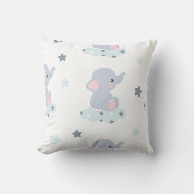 Coussin Rêves d'éléphants nuageux (Recto)