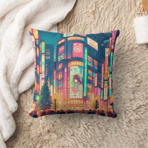 Coussin Rêves néon de Shibuya