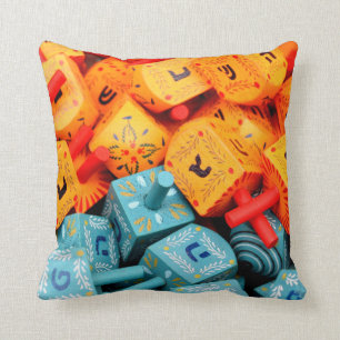 Coussin Rêves orange et bleu