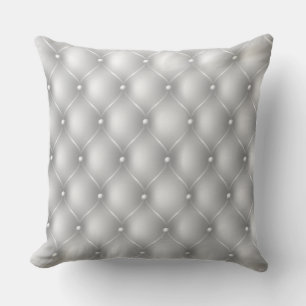 Coussin Revêtement en cuir poli argenté avec l'oreiller à 