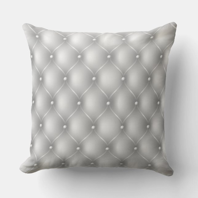 Coussin Revêtement en cuir poli argenté avec l'oreiller à  (Recto)