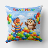 Coussin Rex and hoot ball pit adventure throw pillow (Verso)