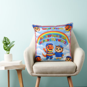 Coussin Rex et hoot un arc-en-ciel doux rêves éducatif th