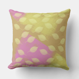 Coussin Rhapsodie en jaune, moutarde et violet abstrait