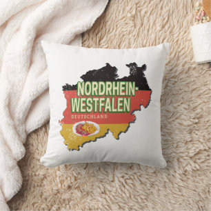 Coussin Rhénanie du Nord Westphalie Allemagne Retro NRW So