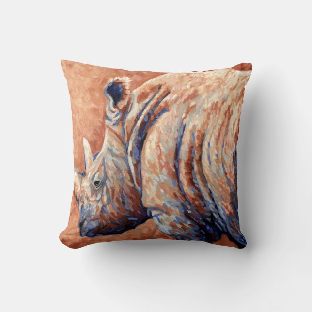 Coussin Rhinocéros bleu (Recto)