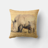 Coussin rhinocéros mignons en afrique (Verso)