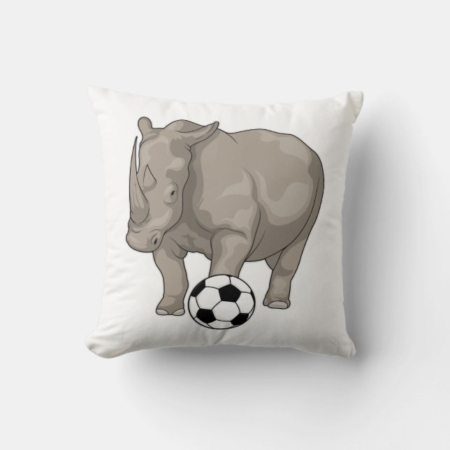 Coussin Rhinocéros Soccer (Recto)