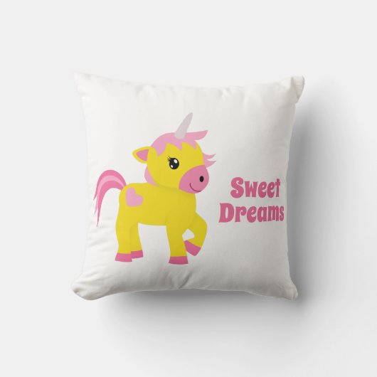 Coussin Rhubarb et Custard Unicorn (Recto)