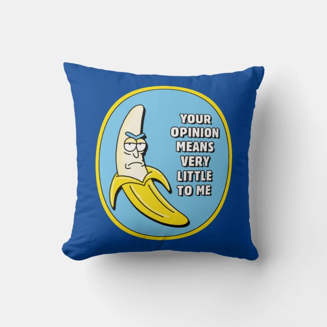Coussin RICK ET MORTY™ | Badge en brique banane (Recto)