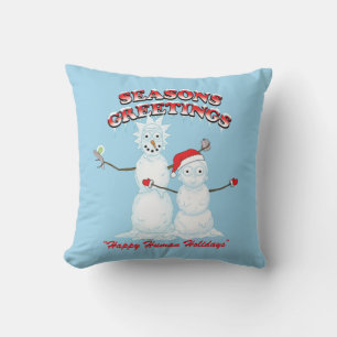 Coussin Rick et Morty Bonnes Fêtes de snowmen
